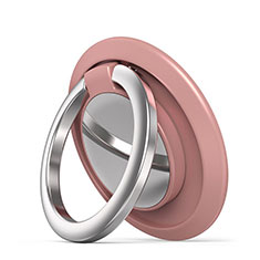 Anillo de dedo Soporte Magnetico Universal Sostenedor De Telefono Movil H14 para LG G Flex Oro Rosa