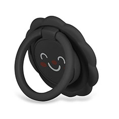 Anillo de dedo Soporte Magnetico Universal Sostenedor De Telefono Movil H17 para Sony Xperia Z3+ Plus Negro