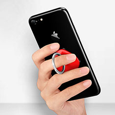 Anillo de dedo Soporte Universal Sostenedor De Telefono Movil R02 para LG G7 Rojo