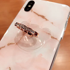 Anillo de dedo Soporte Universal Sostenedor De Telefono Movil S15 para Huawei P Smart 2019 Oro Rosa