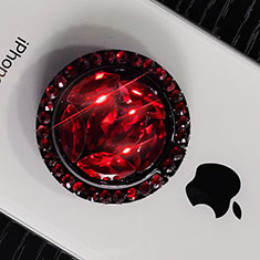 Anillo de dedo Soporte Universal Sostenedor De Telefono Movil S16 para Motorola Moto G9 Plus Rojo