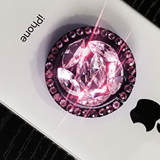 Anillo de dedo Soporte Universal Sostenedor De Telefono Movil S16 para Sony Xperia XZ3 Rosa