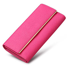 Bolso Cartera Protectora de Cuero Universal K01 para Xiaomi POCO C31 Rosa Roja