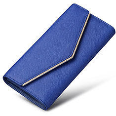 Bolso Cartera Protectora de Cuero Universal K03 para Huawei Y9a Azul