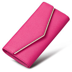 Bolso Cartera Protectora de Cuero Universal K03 para Realme X Rosa Roja