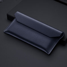 Bolso Cartera Protectora de Cuero Universal para Samsung Galaxy Z Fold2 5G Azul