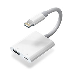 Cable Adaptador Lightning a USB OTG H01 para Apple iPad 10.2 (2020) Blanco