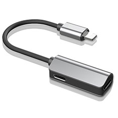 Cable Adaptador Lightning USB H01 para Apple iPhone 13 Mini Plata