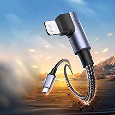 Cable Adaptador Type-C USB-C a Lightning USB H01 para Apple MacBook Air 13 2020 Gris Oscuro
