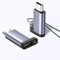 Cable Adaptador Type-C USB-C a Mocro USB-B H02 para Apple iPhone 15 Plus Gris Oscuro