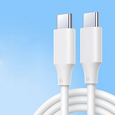 Cable Adaptador Type-C USB-C a Type-C USB-C 100W H04 para Apple iPad Air 5 10.9 (2022) Blanco