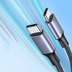 Cable Adaptador Type-C USB-C a Type-C USB-C 100W H05 para Apple iPad Air 5 10.9 (2022) Gris Oscuro