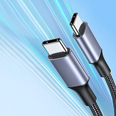 Cable Adaptador Type-C USB-C a Type-C USB-C 60W para Asus Transformer Book T300 Chi Gris Oscuro