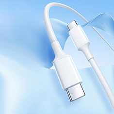 Cable Adaptador Type-C USB-C a Type-C USB-C 60W H05 para Huawei MateBook D15 2020 15.6 Blanco
