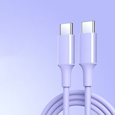 Cable Adaptador Type-C USB-C a Type-C USB-C 60W H05 para Apple iPhone 15 Pro Max Morado