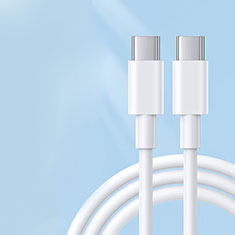 Cable Adaptador Type-C USB-C a Type-C USB-C 6A para Apple iPad Air 5 10.9 (2022) Blanco