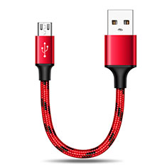 Cable Micro USB Android Universal 25cm S02 para Sharp AQUOS Sense4 Plus Rojo