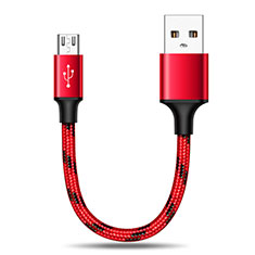 Cable Micro USB Android Universal 25cm S02 para Vivo Y12s Rojo