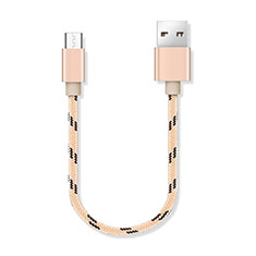 Cable Micro USB Android Universal 25cm S05 para Oppo A73 2020 Oro