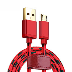 Cable Micro USB Android Universal A14 para Xiaomi Poco X3 NFC Rojo