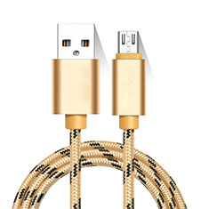 Cable Micro USB Android Universal M01 para Huawei Ascend W1 Windows Phone Oro
