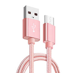 Cable Micro USB Android Universal M03 para Huawei Ascend Mate Oro Rosa