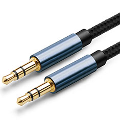 Cable Mini Jack de 3.5mm Adaptador Estereo Doble Macho Plano Audio A04 para Huawei MateBook D15 2020 15.6 Negro