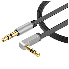 Cable Mini Jack de 3.5mm Adaptador Estereo Doble Macho Plano Audio A07 Negro