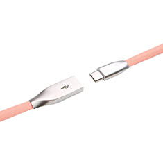 Cable Type-C Android Universal T03 para Xiaomi Mi 11 Lite 5G Rosa