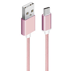 Cable Type-C Android Universal T04 para Oppo Reno8 Lite 5G Rosa