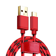 Cable Type-C Android Universal T09 para Oppo A9 Rojo