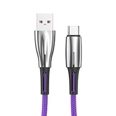 Cable Type-C Android Universal T12 para Samsung Galaxy XCover 5 SM-G525F Morado