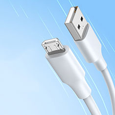 Cable USB 2.0 Android Universal 2A H03 para Samsung Galaxy Tab A7 Wi-Fi 10.4 SM-T500 Blanco