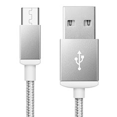 Cable USB 2.0 Android Universal A02 para Samsung Galaxy Xcover Pro 2 5G Plata