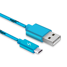 Cable USB 2.0 Android Universal A03 para Motorola Moto Edge Plus Azul Cielo