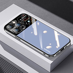 Carcasa Bumper Funda Silicona Espejo AT1 para Apple iPhone 13 Pro Azul