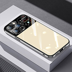 Carcasa Bumper Funda Silicona Espejo AT1 para Apple iPhone 13 Pro Max Oro