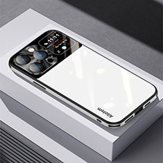 Carcasa Bumper Funda Silicona Espejo AT1 para Apple iPhone 14 Pro Blanco
