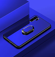 Carcasa Bumper Funda Silicona Espejo con Anillo de dedo Soporte para Huawei P30 Pro New Edition Azul
