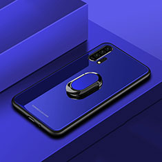 Carcasa Bumper Funda Silicona Espejo con Magnetico Anillo de dedo Soporte para Huawei Honor 20 Pro Azul