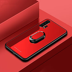 Carcasa Bumper Funda Silicona Espejo con Magnetico Anillo de dedo Soporte para Huawei Honor 20 Pro Rojo