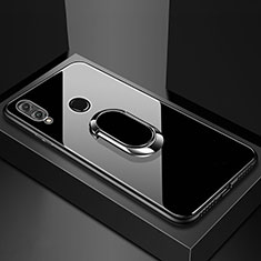 Carcasa Bumper Funda Silicona Espejo con Magnetico Anillo de dedo Soporte para Huawei Honor View 10 Lite Negro