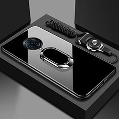 Carcasa Bumper Funda Silicona Espejo con Magnetico Anillo de dedo Soporte para Vivo Nex 3 5G Negro
