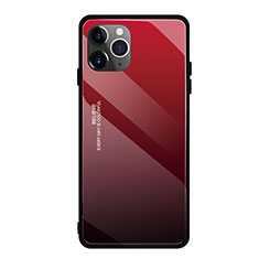 Carcasa Bumper Funda Silicona Espejo Gradiente Arco iris H01 para Apple iPhone 11 Pro Max Rojo