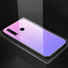 Carcasa Bumper Funda Silicona Espejo Gradiente Arco iris H01 para Huawei Honor 20i Morado