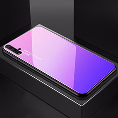 Carcasa Bumper Funda Silicona Espejo Gradiente Arco iris H01 para Huawei Honor 20S Rosa