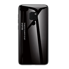 Carcasa Bumper Funda Silicona Espejo Gradiente Arco iris H01 para Huawei Mate 20 X 5G Negro