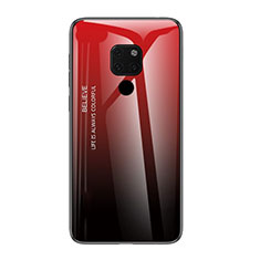 Carcasa Bumper Funda Silicona Espejo Gradiente Arco iris H01 para Huawei Mate 20 X 5G Rojo