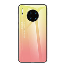 Carcasa Bumper Funda Silicona Espejo Gradiente Arco iris H01 para Huawei Mate 30 Pro 5G Rosa