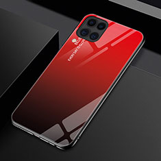 Carcasa Bumper Funda Silicona Espejo Gradiente Arco iris H01 para Huawei P40 Lite Rojo